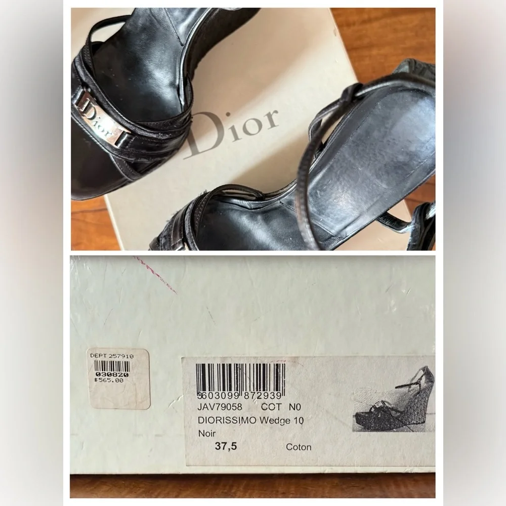 Christian Dior Diorissimo Oblique Platform Wedge Heels – Galliano Era – EU 37.5 - Picture 15 of 16